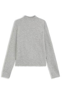 Mock-neck sweater in a wool blend with cashmere