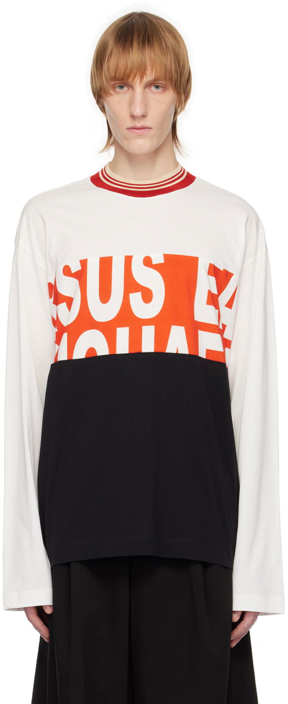 Majica Dries Van Noten Paneled Long Sleeve T-Shirt Bela | 231-021145-6600
