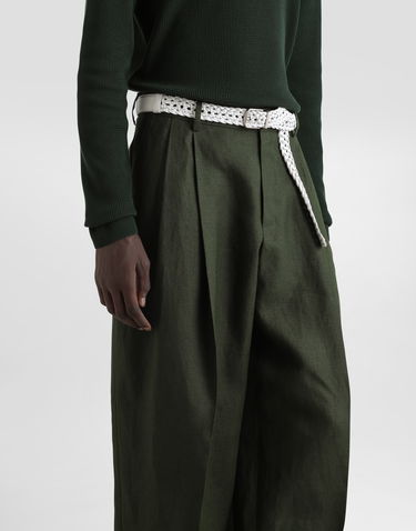 Hlače Dolce & Gabbana Dolce & Gabbana Linen Turned-Up Cuffs Pants Zelena | GP114TFU4MCV0304, 3
