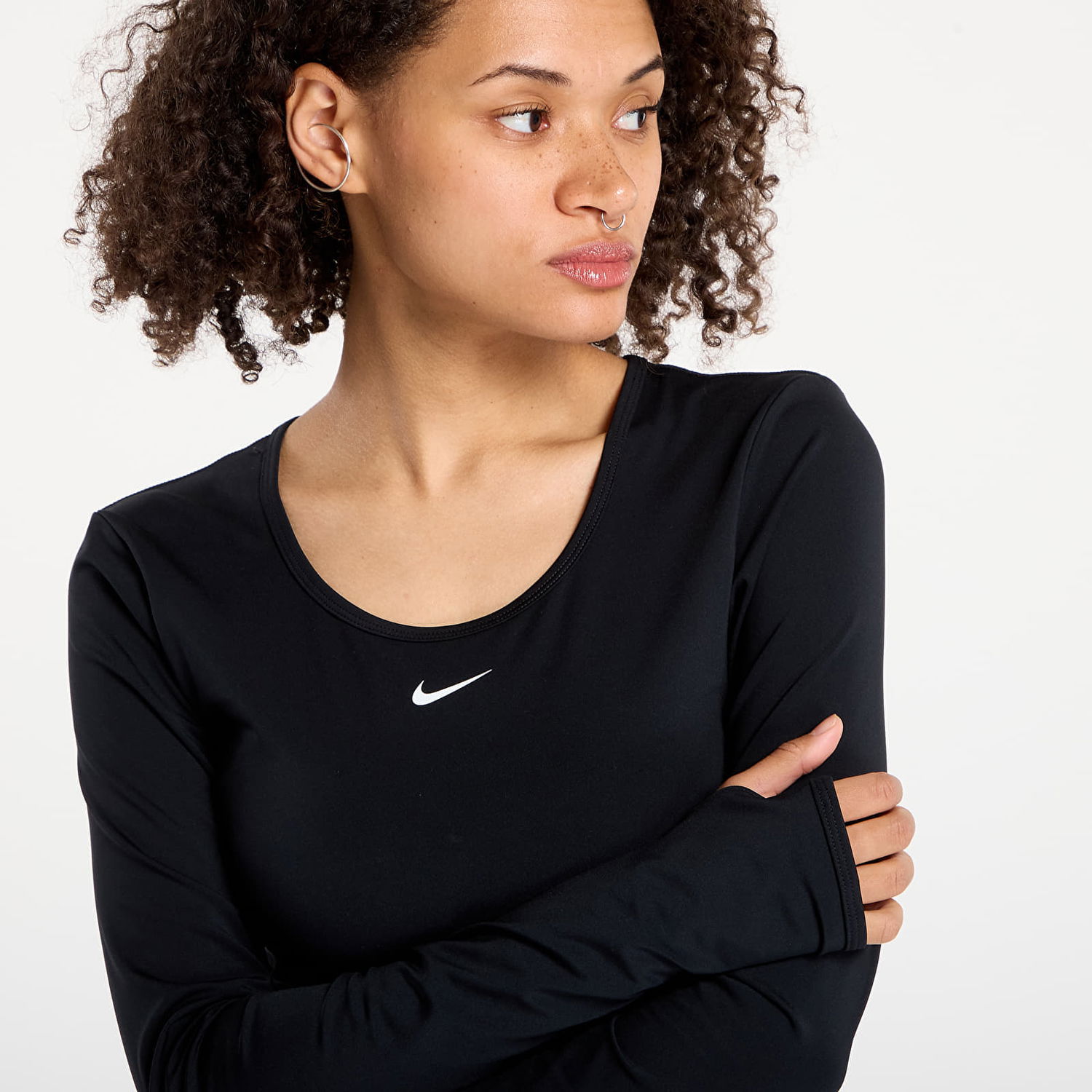 Krop-top Nike Pro Dri-FIT Cropped Long-Sleeve Top Črna | HV9992-010, 1