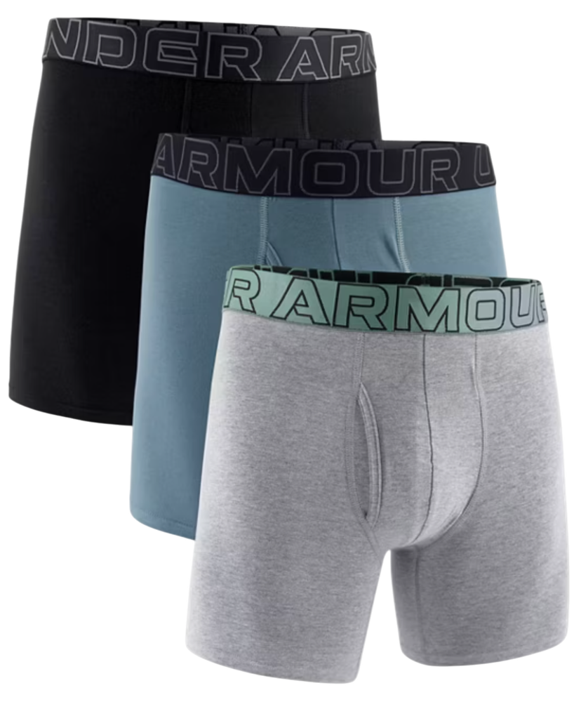 Boksarice Under Armour Under Armour Solid 6" Boxer Shorts, 3-Pack Črna | 1383889-035