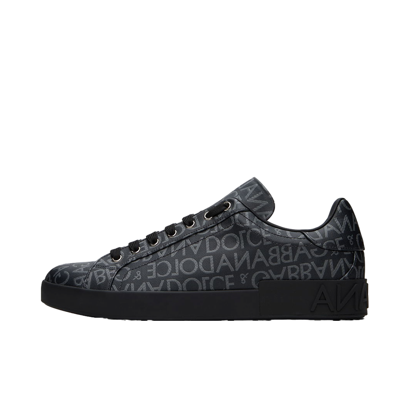 Superge in čevlji Dolce & Gabbana Black Portofino Sneakers Črna | CS1772AN237