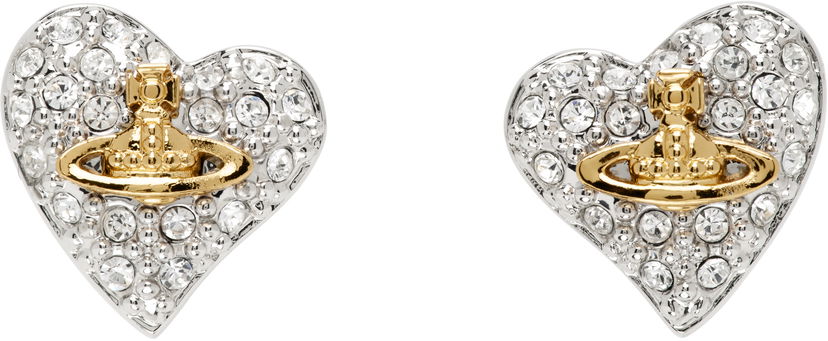 Uhani Vivienne Westwood Vivienne Westwood Tiny Diamante Heart Earrings Kovinski | 62010041-02P580-
