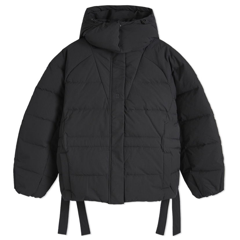 Puhovka GANNI Tech Seersucker Oversized Puffer Jacket Črna | F9496-BLACK