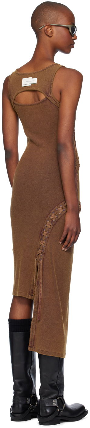 Obleke Feng Chen Wang Feng Chen Wang Lace Knit Midi Dress Rjava | FWF18DR02C, 2