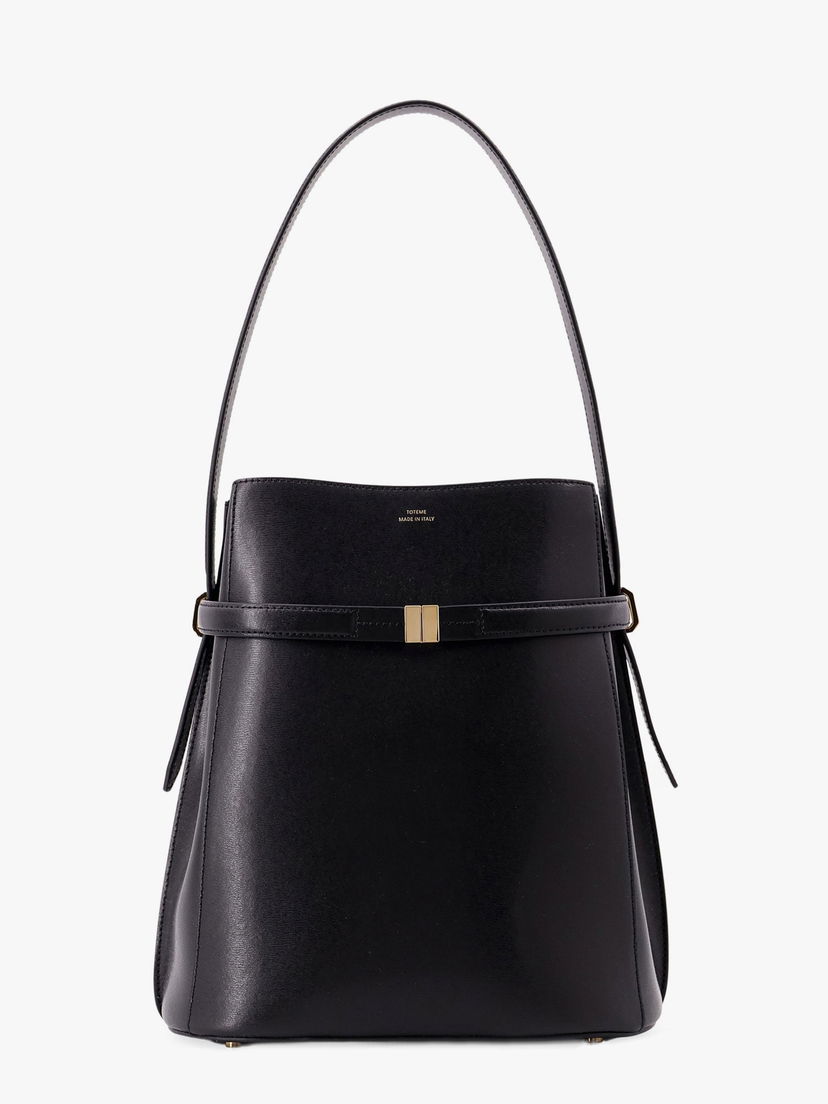 Torbica TOTEME Belted Toteme Leather Shoulder Bag Črna | 244WAL0048LE0025001