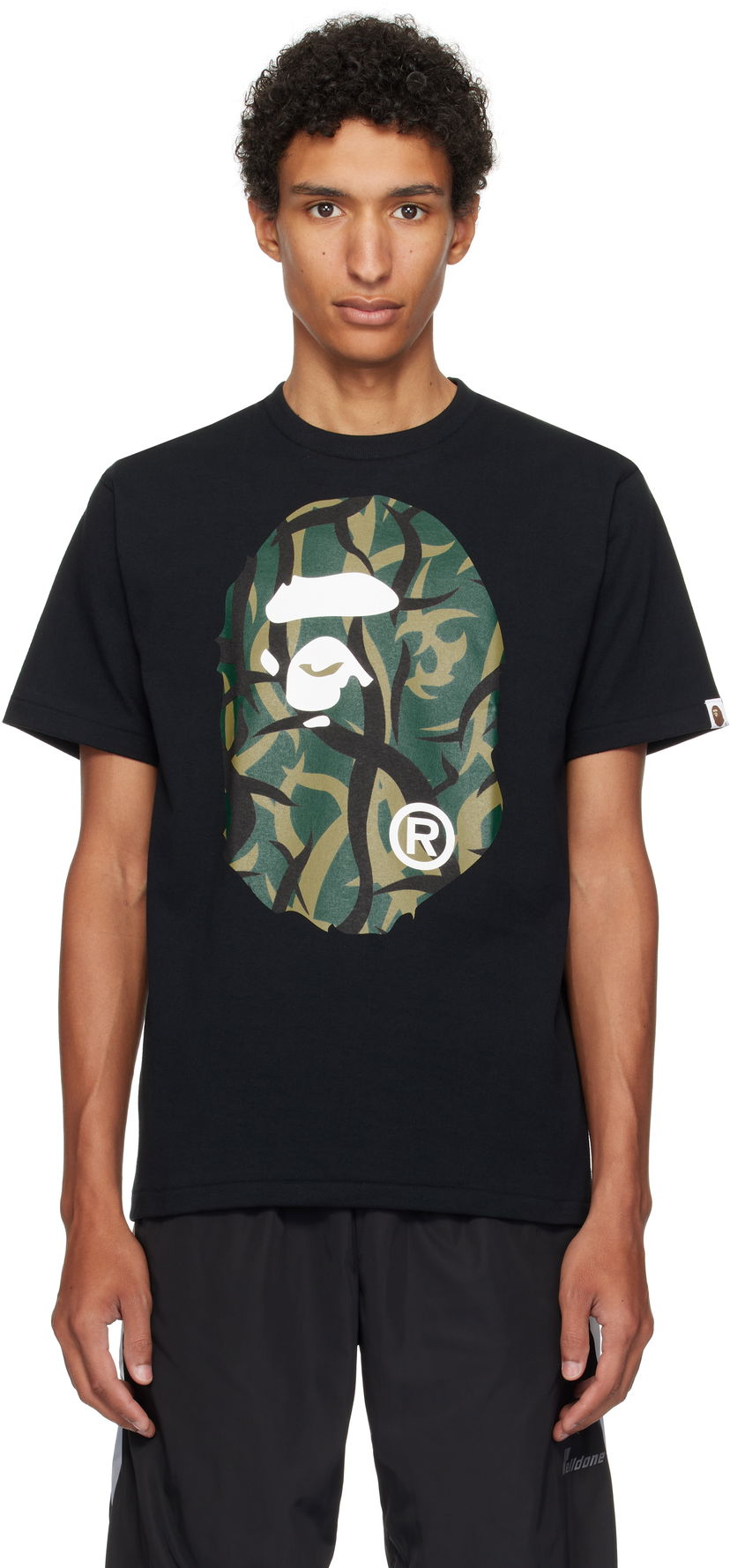 Majica BAPE Trial Camo Big Ape Head Tee Črna | 001TEL301034M