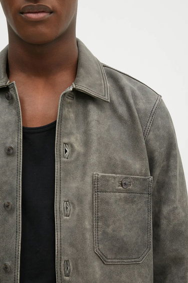 Srajce Samsoe Samsoe Samsoe Samsoe Saruffo X C Leather Shirt Jacket Siva | M24400053, 3