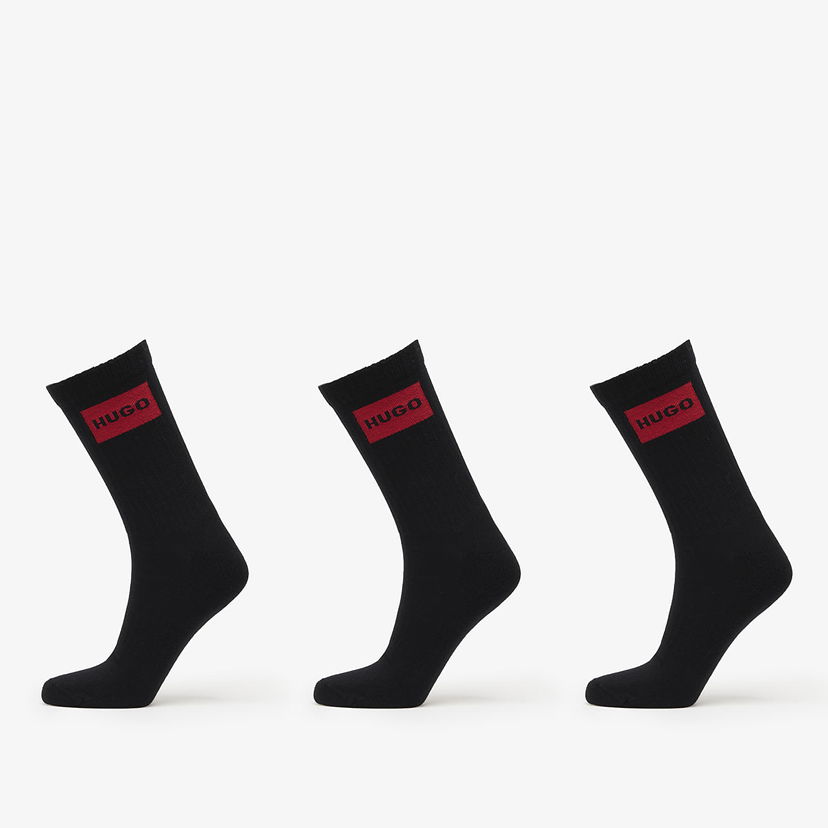 Nogavice BOSS Hugo Men-H-3-Pack Qs Rib Label Cc Black Črna | 50531515-001
