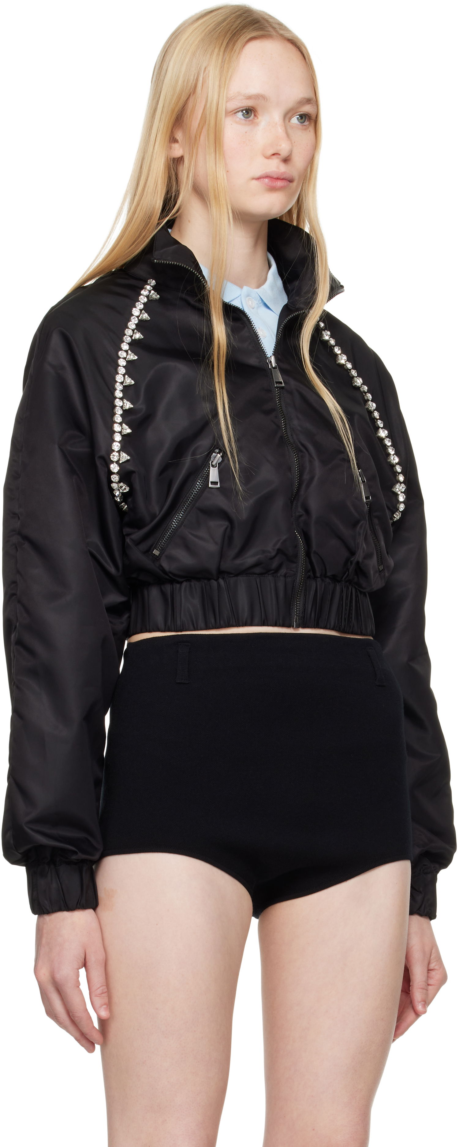 Bomber jakna Area AREA Crystal Trim Track Jacket Črna | SS25OU0028FA02, 1