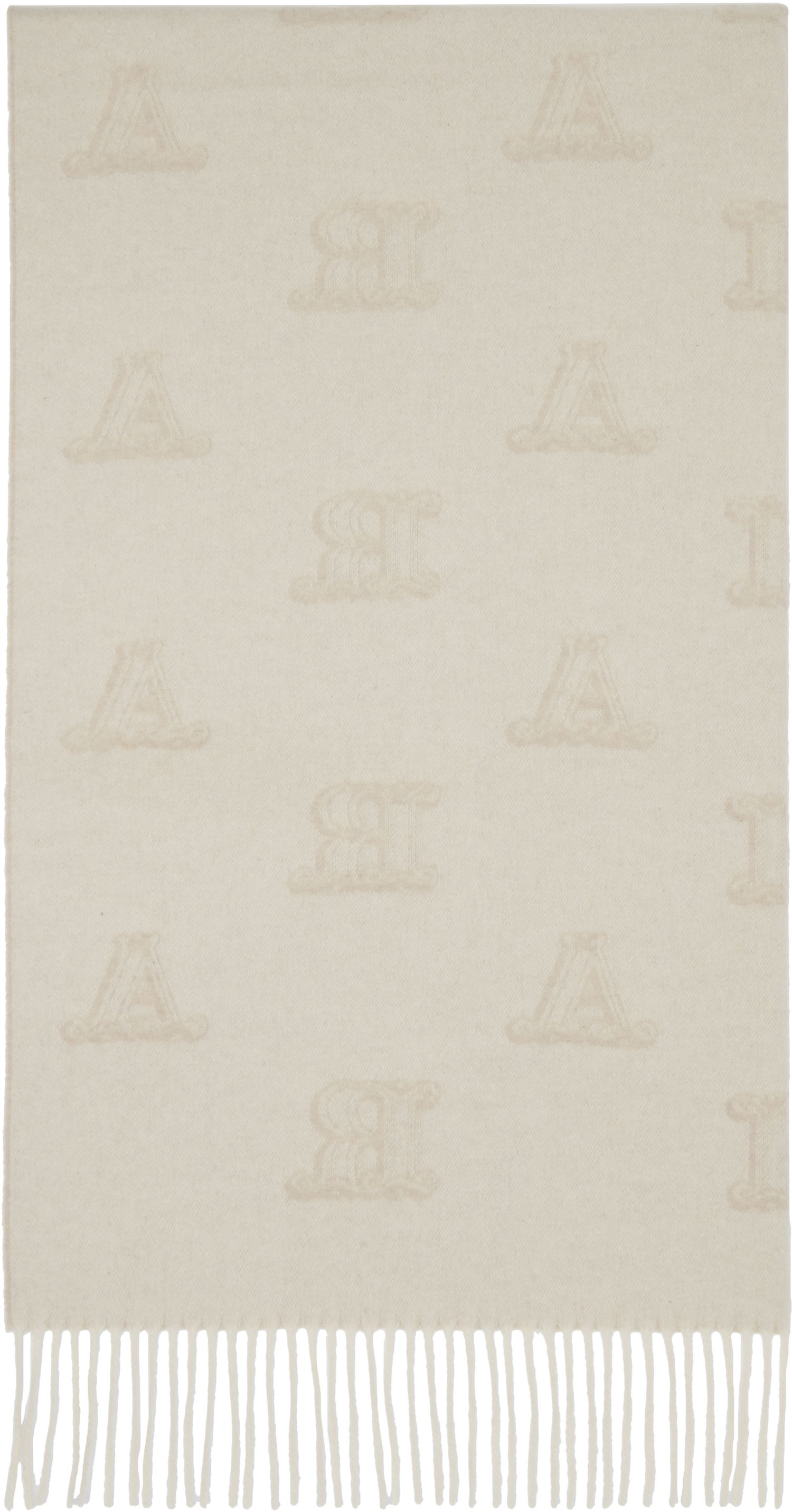 Šala Max Mara Wsklause Monogram Jacquard Fringed Scarf Bež | 2524546302600, 1