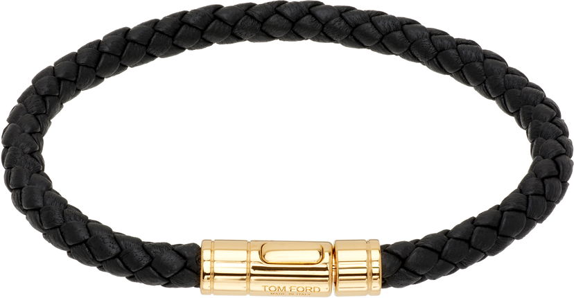 Zapestnica Tom Ford Tom Ford Braided Leather Bracelet Črna | JM026-ALE009G