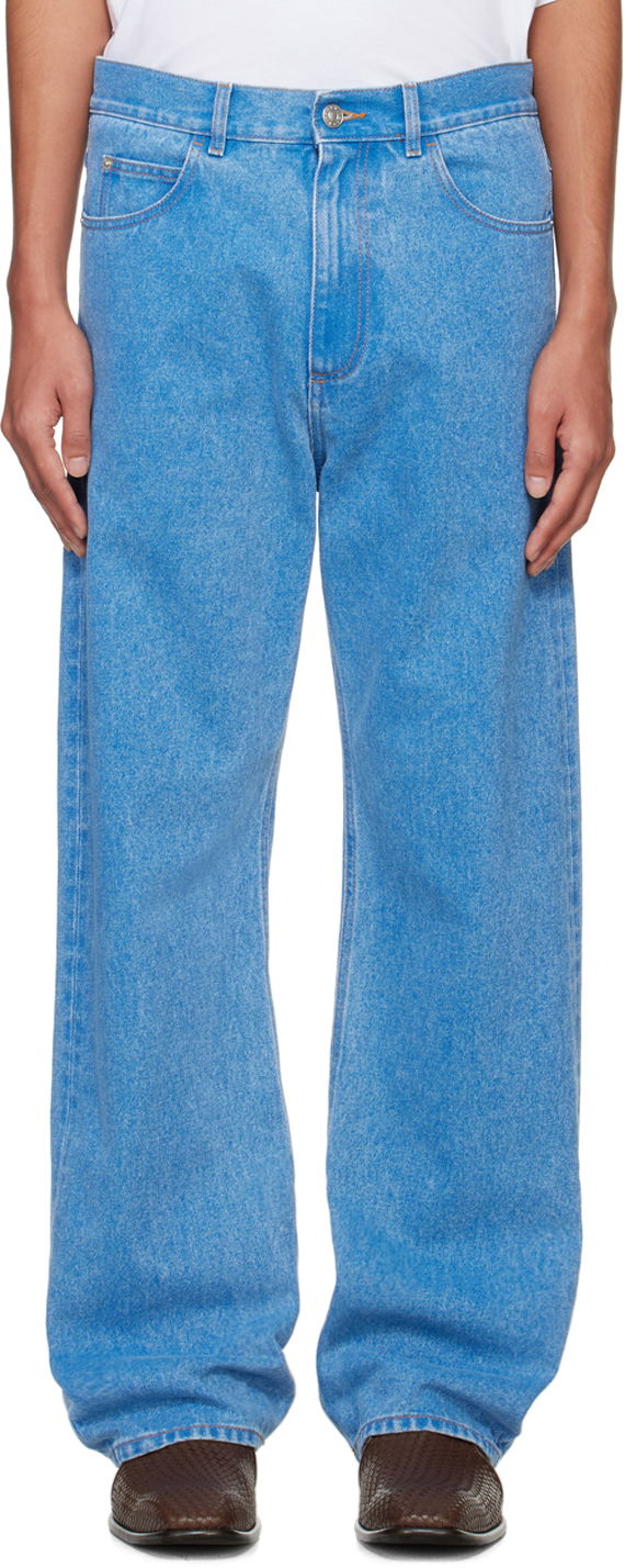 Kavbojke Marni Wide-Leg Jeans Modra | PUJU0021A2 USCW91