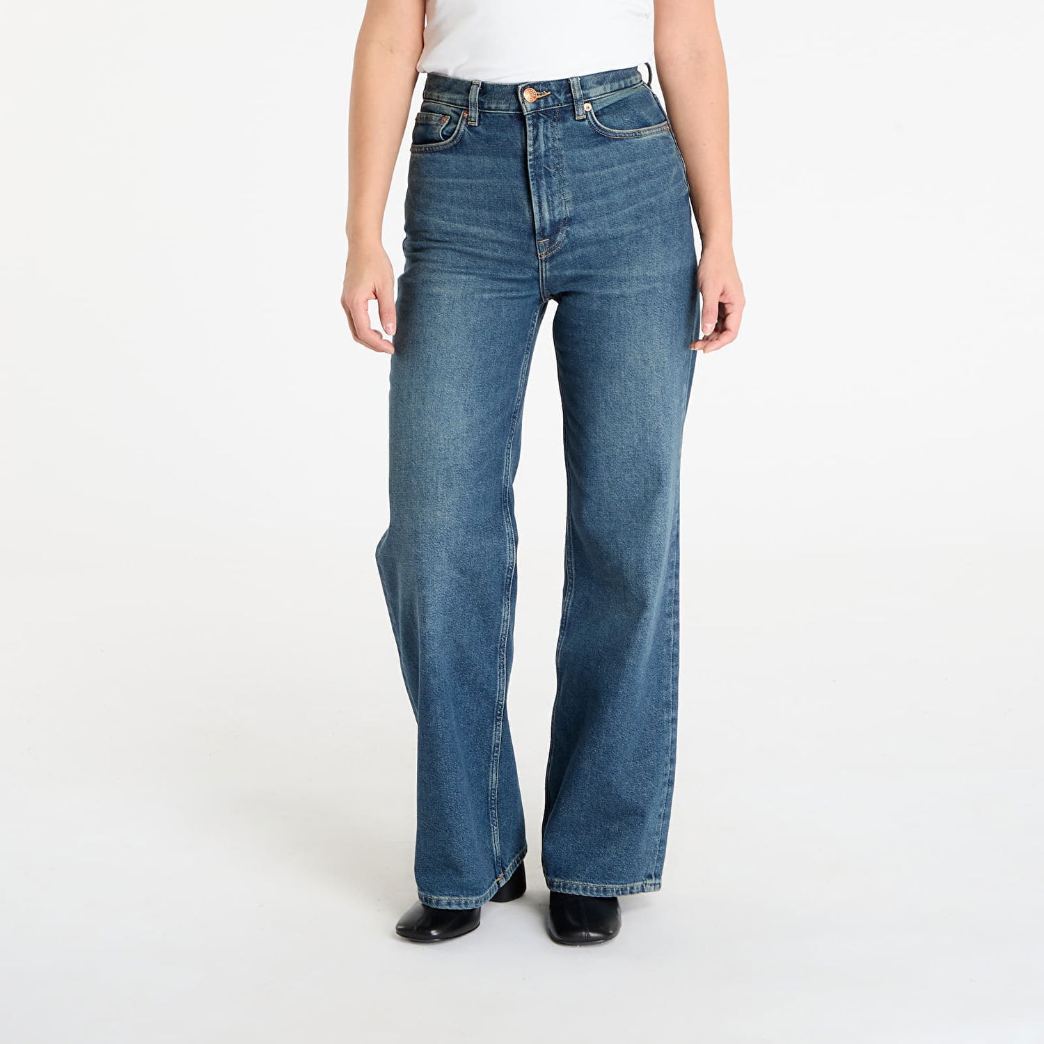 Kavbojke Samsoe Samsoe Sarebecca High-Waist Wide-Leg Jeans W27/L32 Modra | F25300106_CLR002381, 0