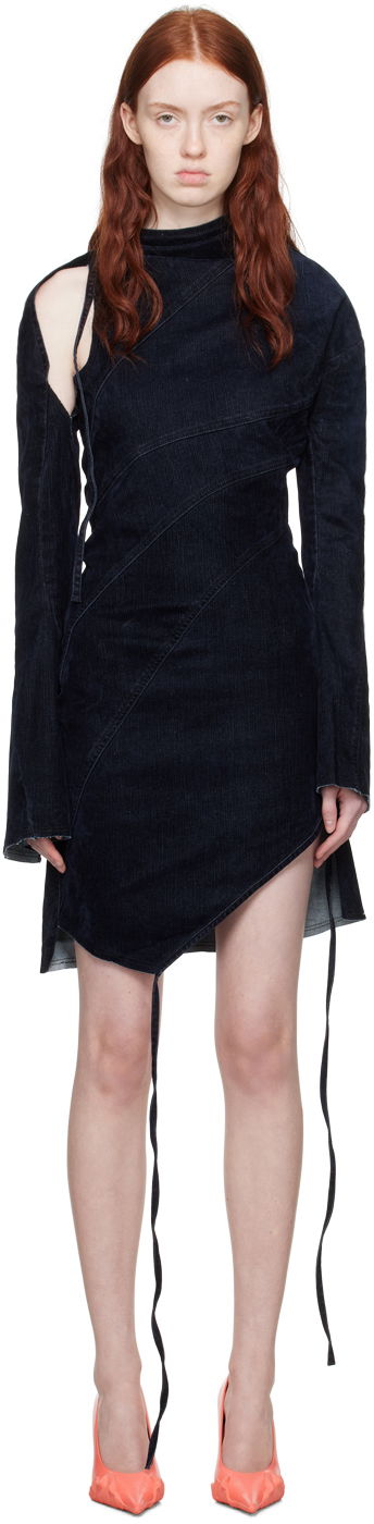 Obleke Ottolinger Ottolinger Twisted Denim Minidress Mornarica | 1704310