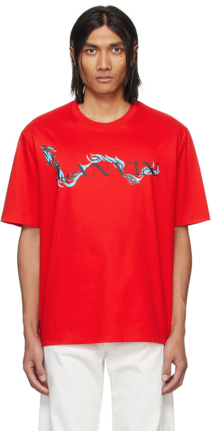 Majica LANVIN Printed T-Shirt Rdeča | RU-TS0010-J109-P24