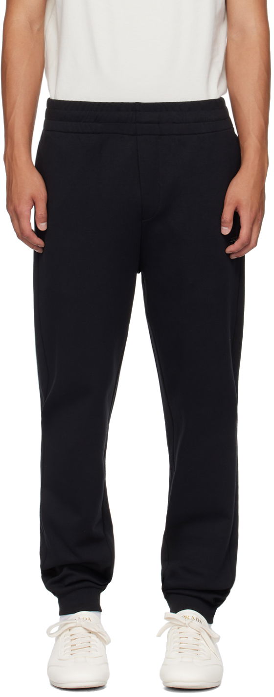 Trenirka Moncler Black Plaque Sweatpants Črna | J20918H0000989AHM