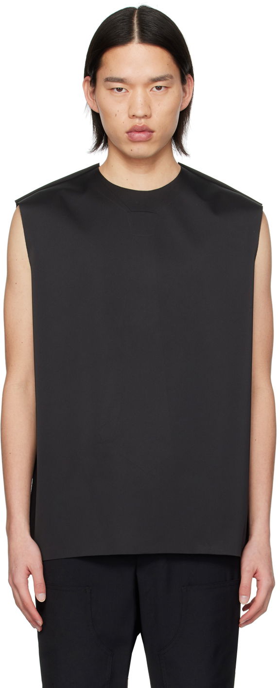 Majica brez rokavov We11done We11done Tie Embossed Tank Top Črna | WD-BL1-24-125-M-BK