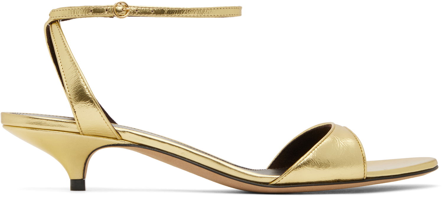 Modni dodatki The Row The Row Vika Ankle Strap Kitten Heel Sandals Kovinski | F1583-M39, 0