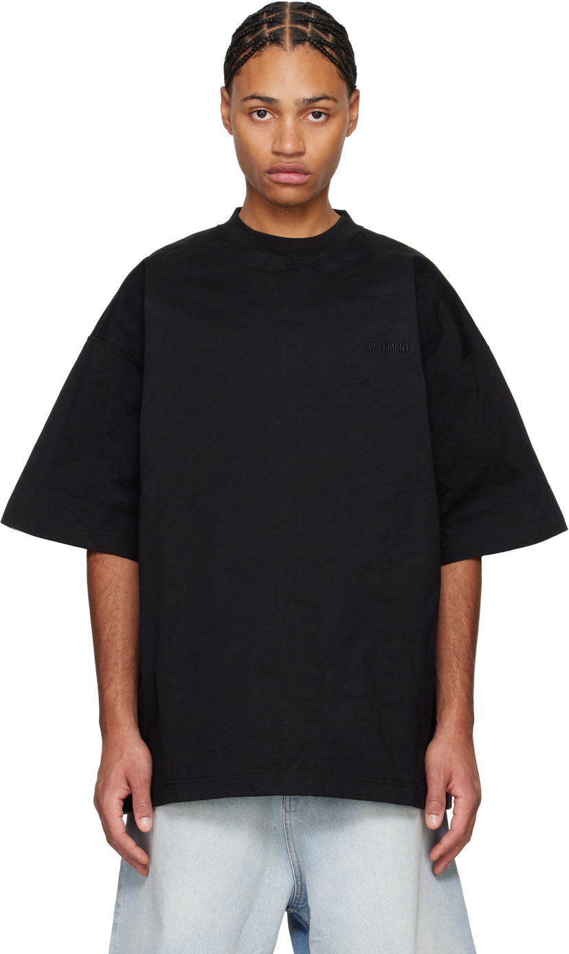 Majica VETEMENTS Metalized Wrinkled 'Your Basic' T-Shirt Črna | UA66TR120B