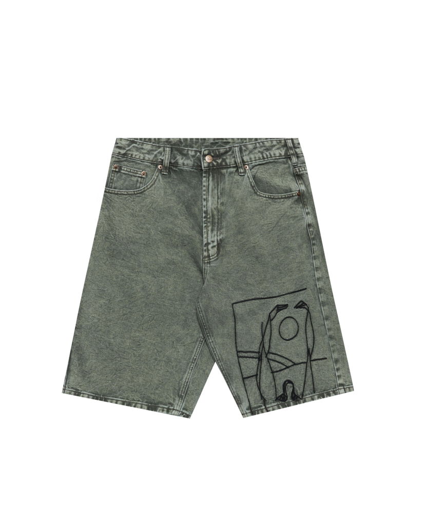 Kratke hlače By Parra Parra Protect the Sun Denim Shorts Zelena | 54165