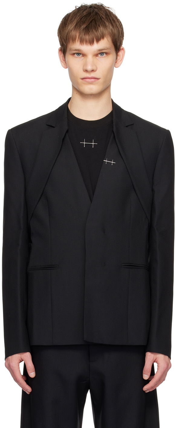 Bomber jakna HELIOT EMIL Kinetics Double-Breasted Blazer Črna | SS24_M_04_039_BLK01