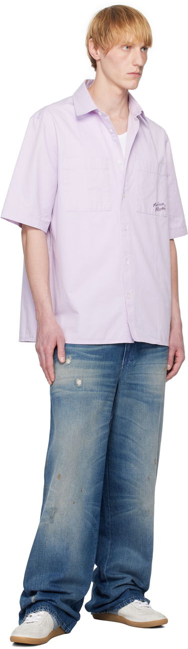 Srajce MAISON KITSUNÉ Maison Kitsuné Relaxed Short Sleeve Shirt Lila | OM00424WW9031, 3