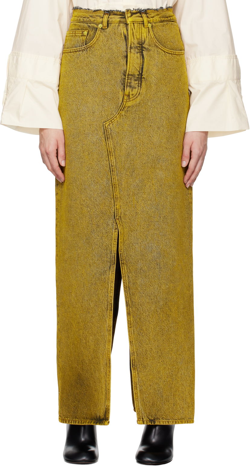 Krila Maison Margiela Long Denim Maxi Skirt Rumena | S62MI0021 S30652