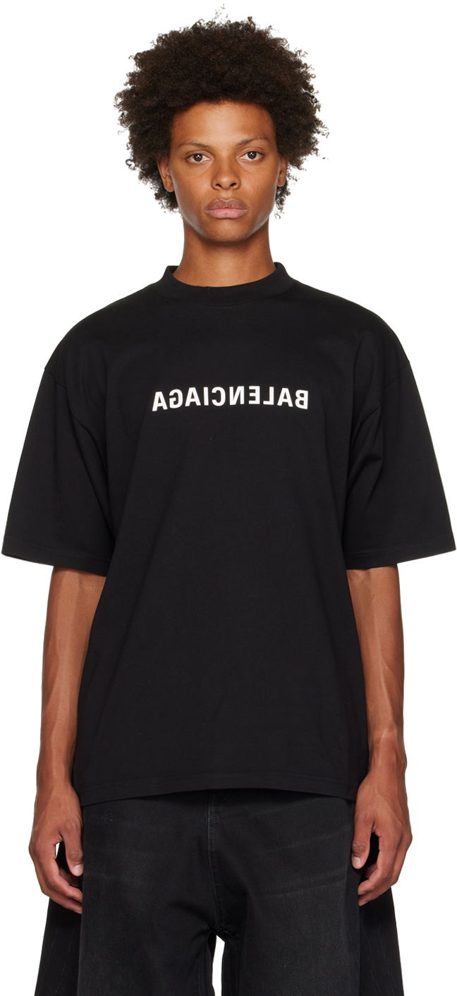 Majica Balenciaga Mirror T-Shirt Črna | 764235-TNVR2-1070, 0