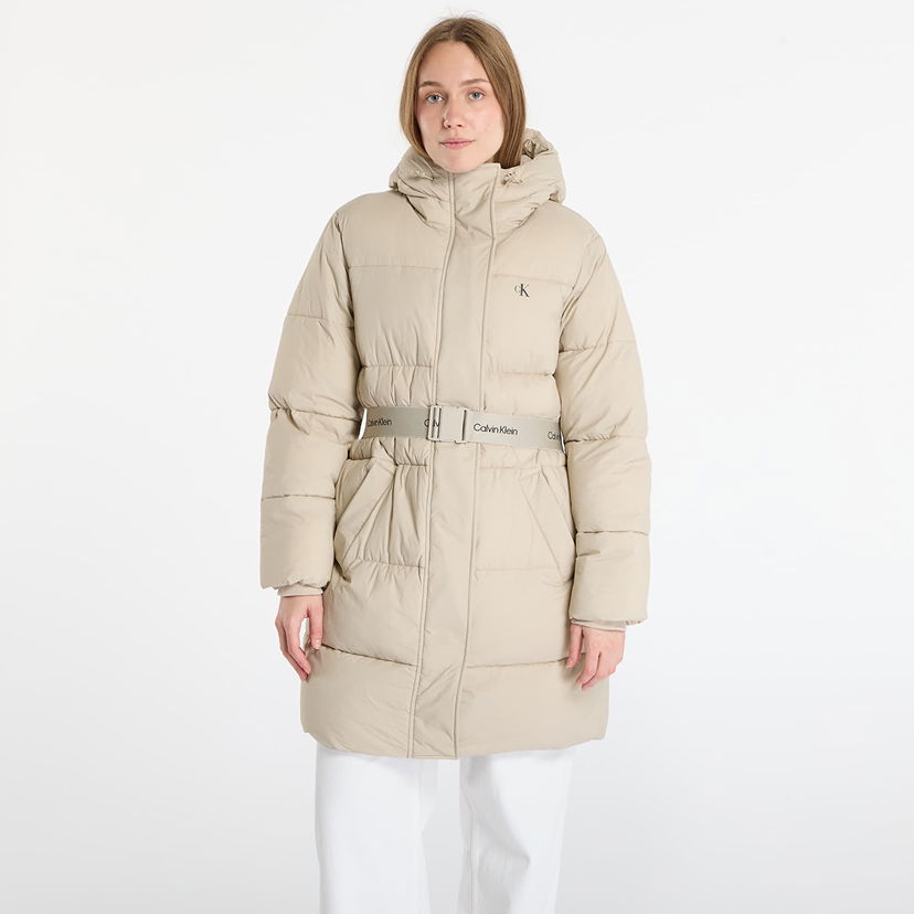 Plašči CALVIN KLEIN Jeans Belted Midweight Coat Bež | LV047D508G NSU
