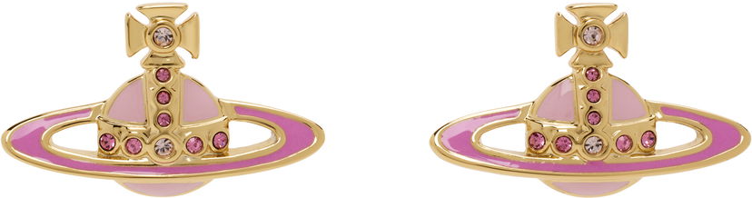 Uhani Vivienne Westwood Vivienne Westwood Small Neo Bas Relief Earrings Roza | 62010039-02R839-