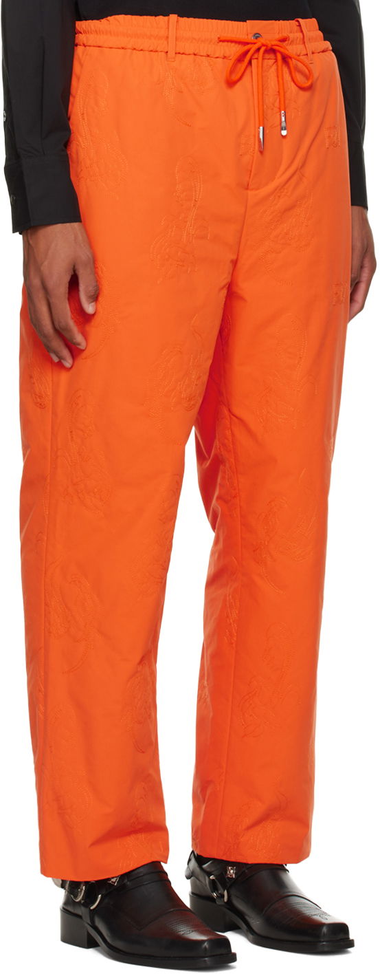 Hlače Feng Chen Wang Feng Chen Wang Phoenix Embroidered Trousers Oranžna | FMF14TR27, 1