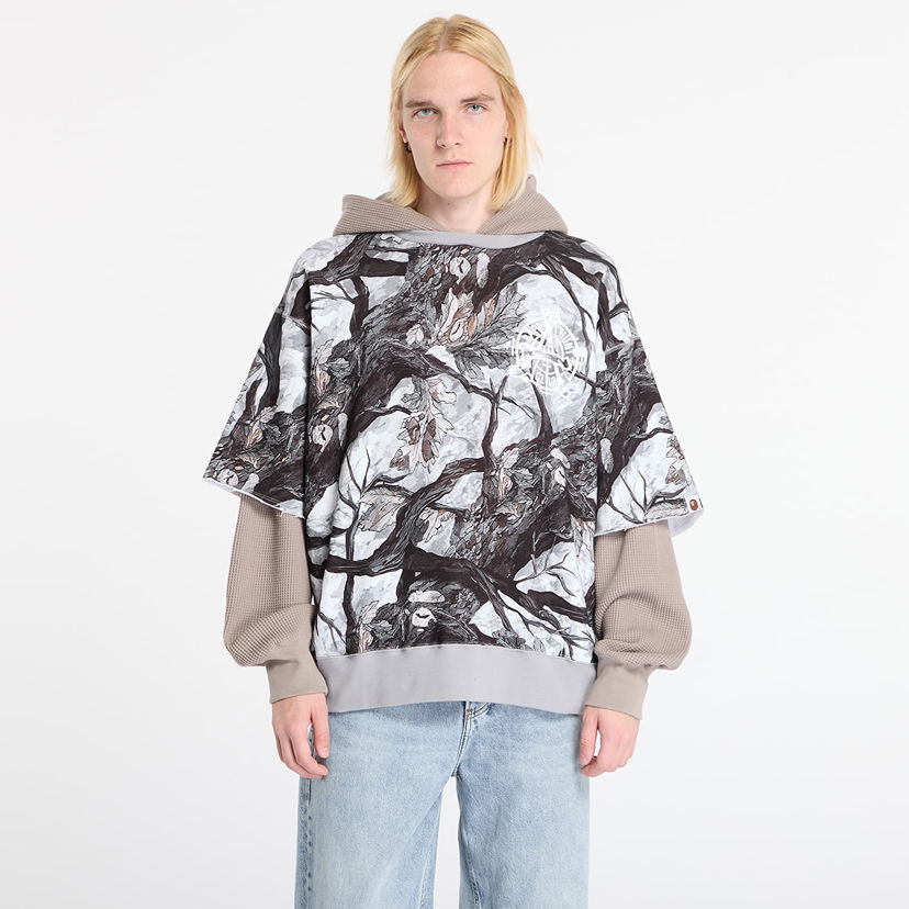 Pulover BAPE Tree Edge Camo Layered Pullover Hoodie XXL Večbarvna | 001PPL801003MWHT