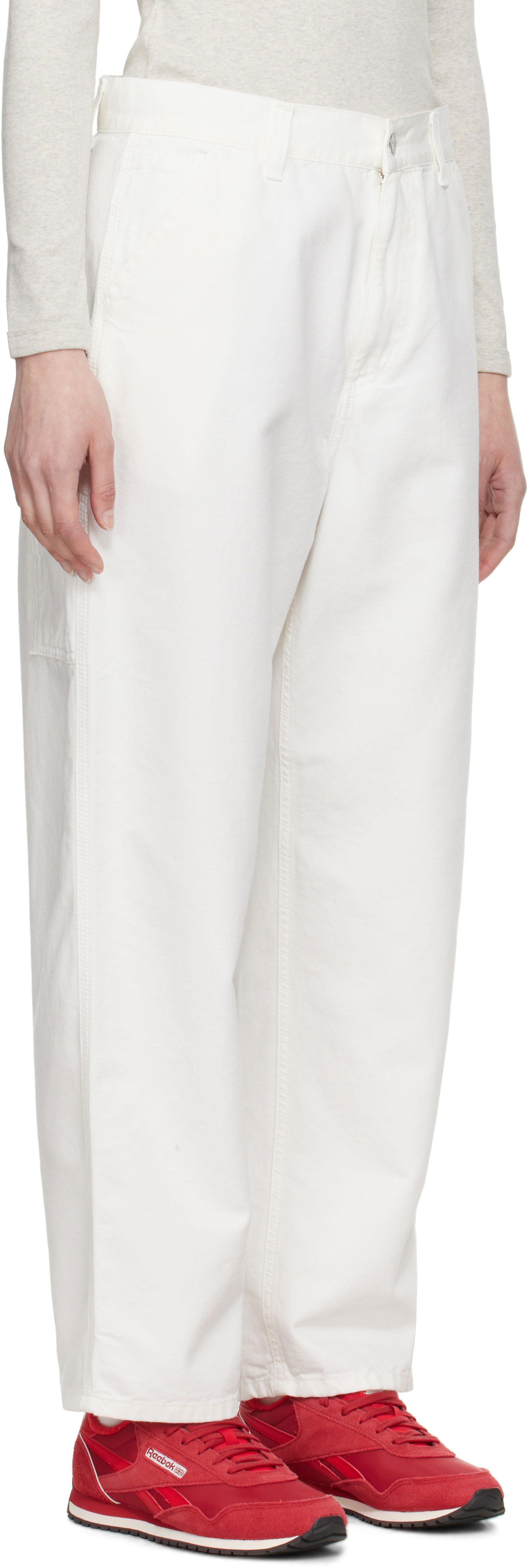 Hlače Carhartt WIP Carhartt WIP Brandon Single Knee Trousers Bela | I034880 D602, 1