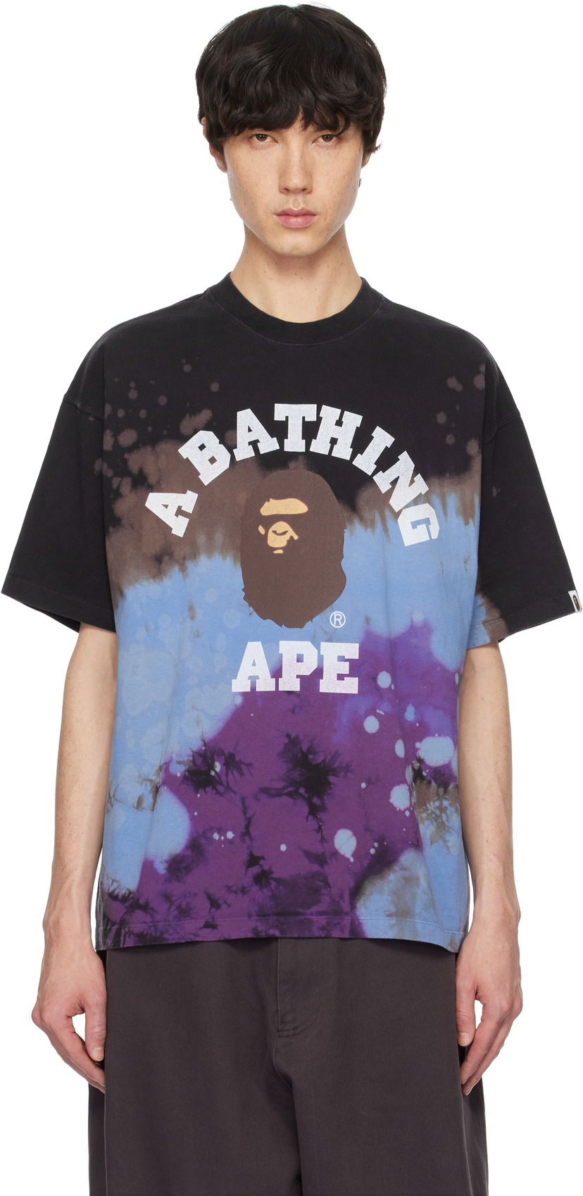 Majica BAPE Tie Dye College Relaxed Fit T-shirt Večbarvna | 001CSK801003M