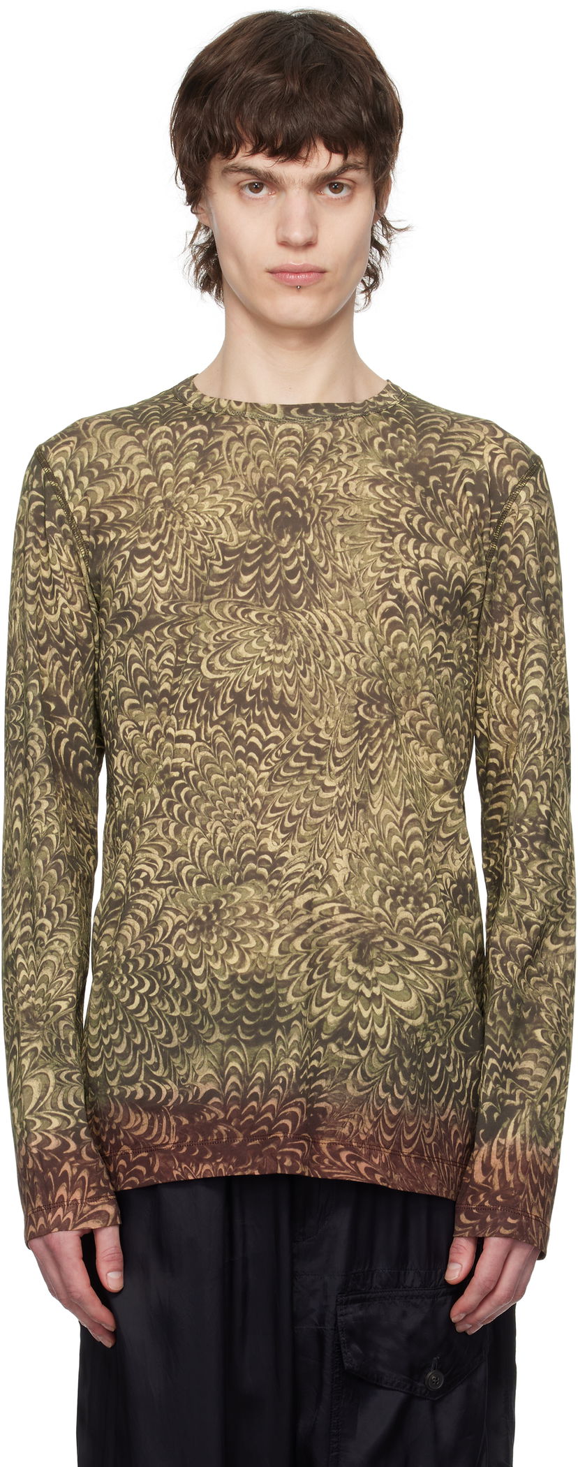 Majica Dries Van Noten Dries Van Noten Printed Cotton T-Shirt Zelena | 251-021146-1609