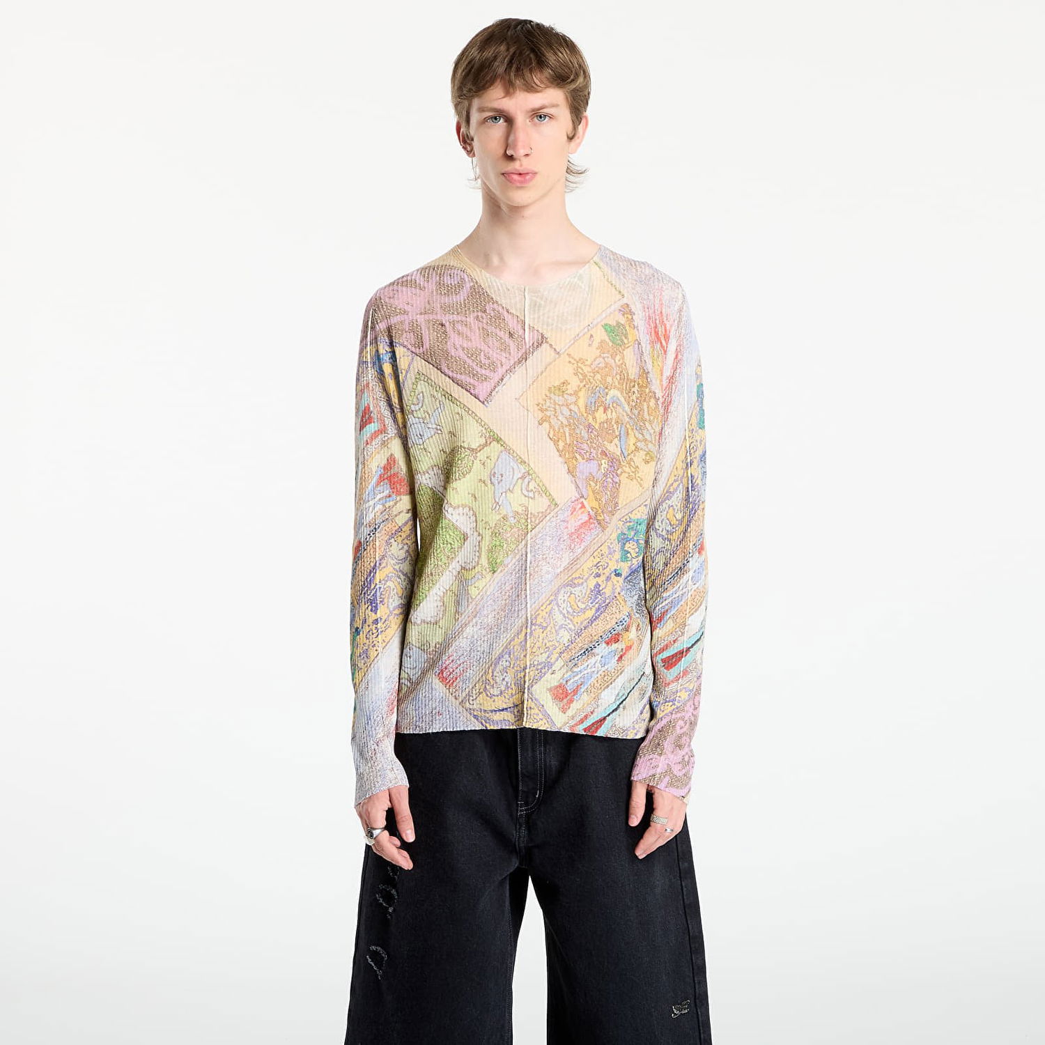 Pleteni pulover Diesel Diesel K-Renton Knitwear Long Sleeve T-Shirt Večbarvna | A19633_0JLCP 7BDA, 0