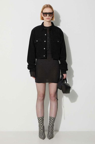 Jakna Rick Owens Black Cropped Corduroy Jacket Črna | DS02C5702.MC, 1
