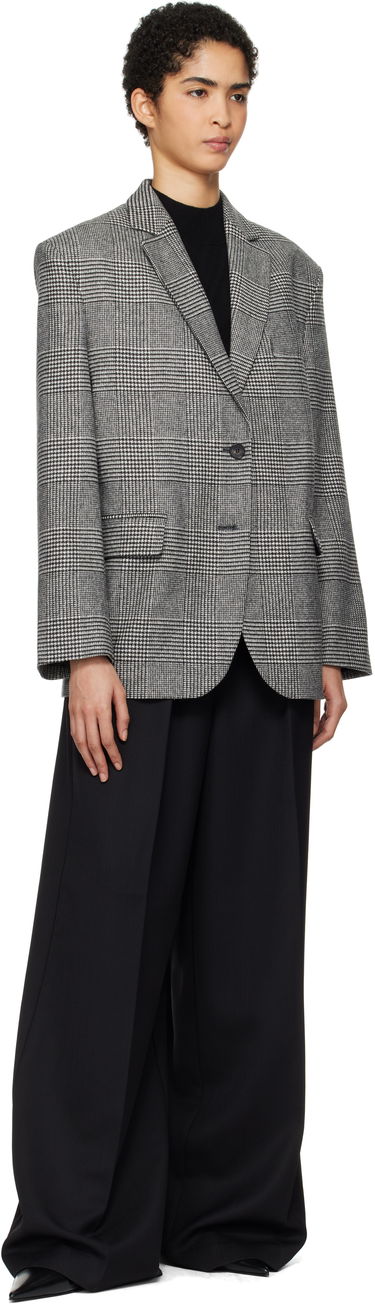 Jakna Anine Bing Quinn Houndstooth Blazer Črna | A-01-2008-MTL37, 3