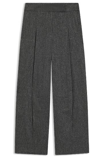 Hlače BOSS Oversized-fit Trousers with Structured Stretch Fabric Siva | 50548212, 0