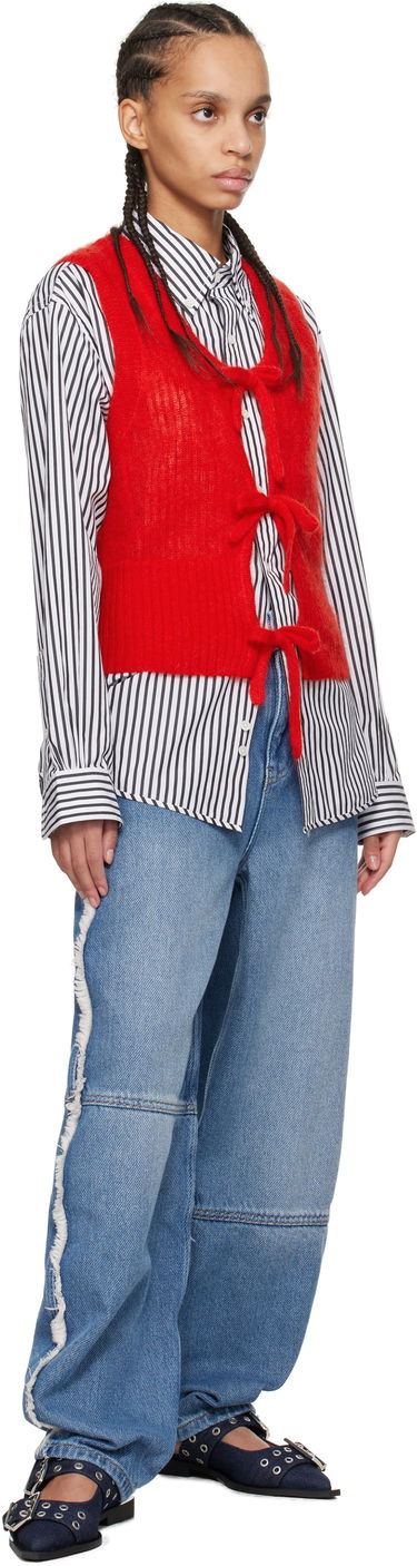 Pleteni pulover GANNI Ganni Tie String Vest Rdeča | K2344, 3