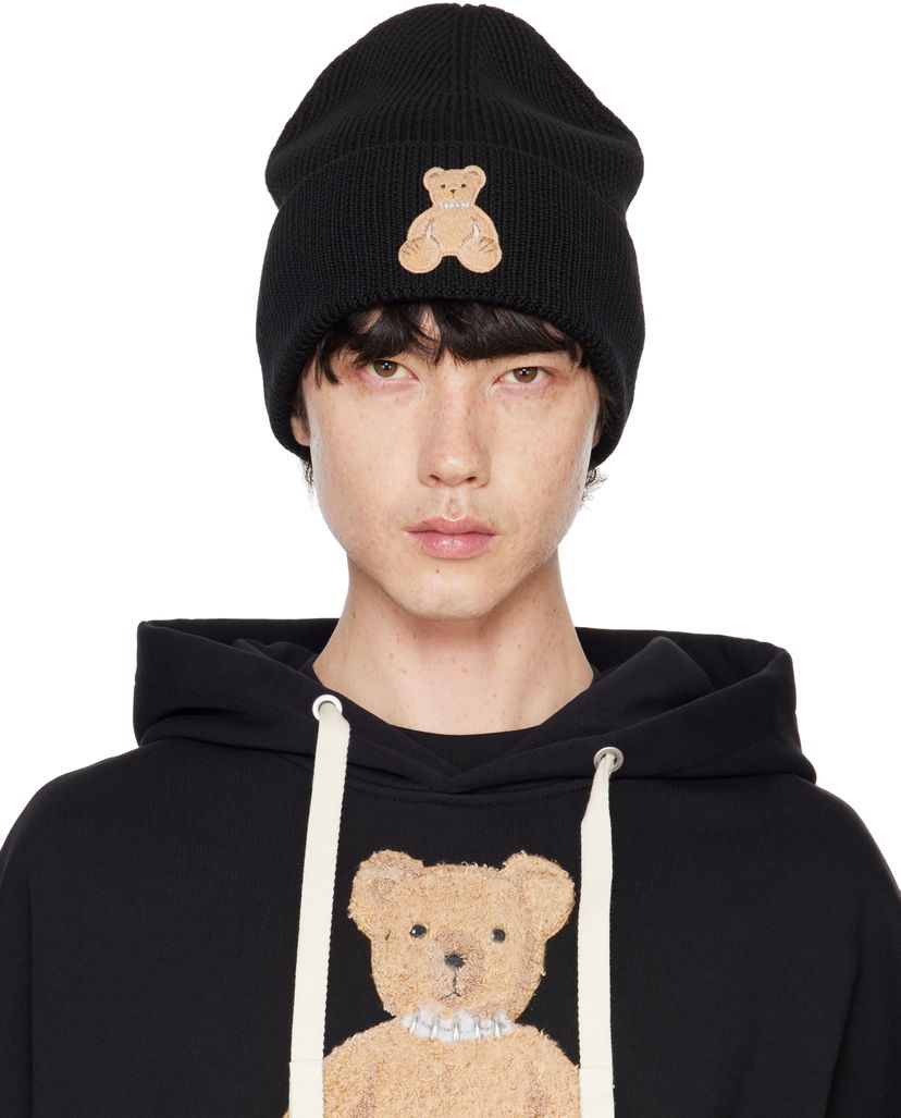 Beanie Palm Angels Embroidered Bear Beanie Črna | PMLC030F24KNI0061060