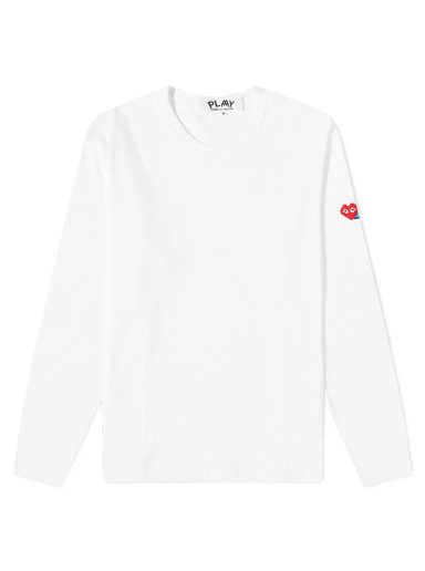 Majica Comme des Garçons Long Sleeve Invader T-Shirt White Bela | P1T330-3