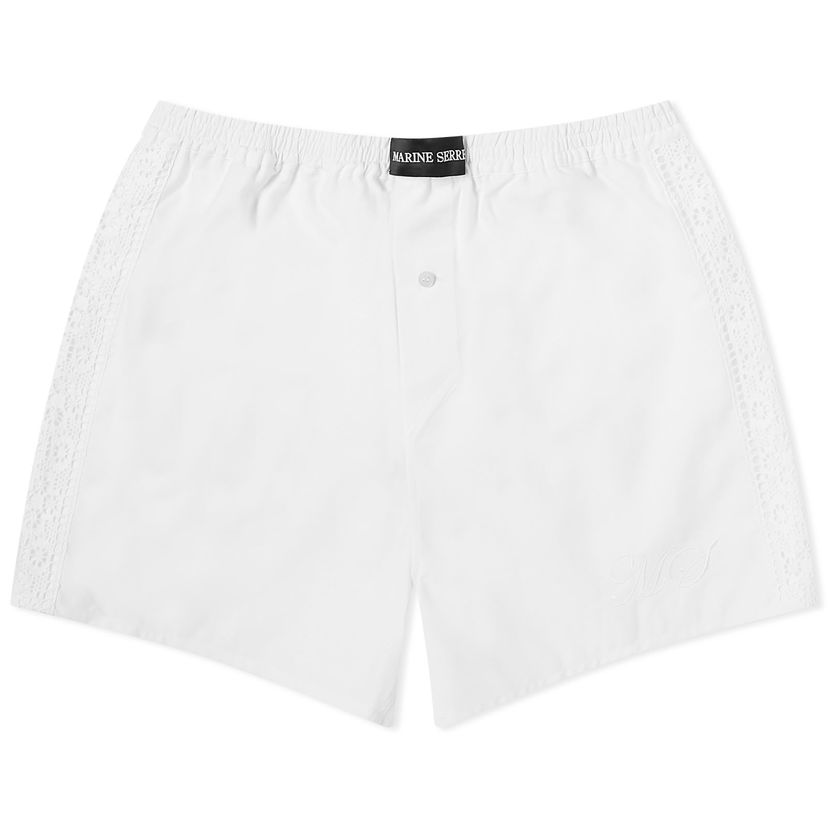 Boksarice Marine Serre Regenerated Linen Shorts Bela | USH002-WH10
