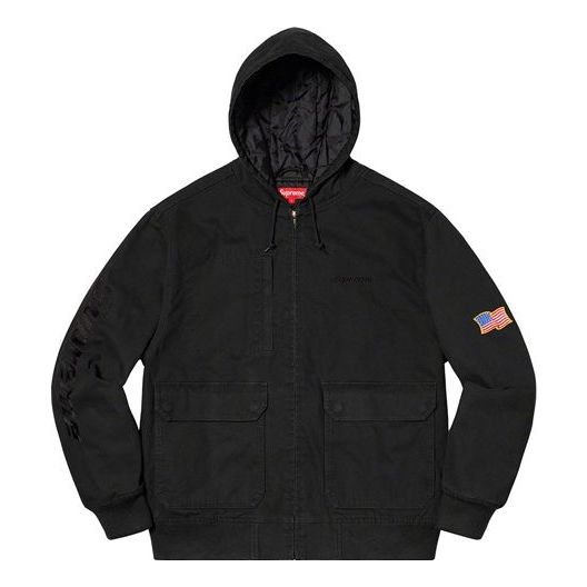 Jakna Supreme Supreme Canvas Hooded Work Jacket Črna | SUP-SS20-385