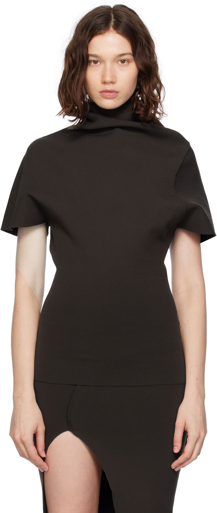 Majica Rick Owens Rick Owens Concordians Draped Turtleneck Top Črna | RP02E4693 KST