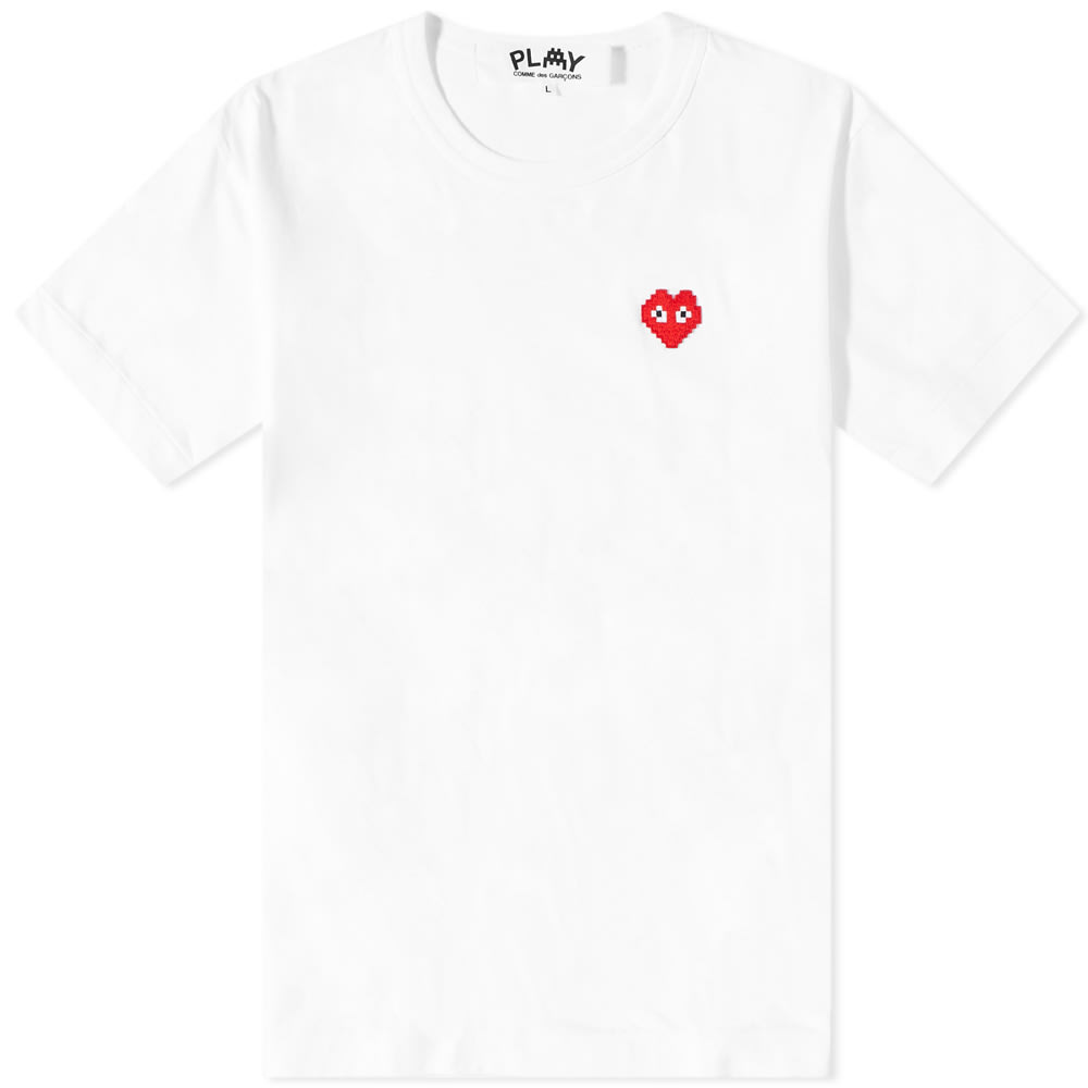 Majica Comme des Garçons Play Invader Heart Tee Bela | P1T322-3, 0