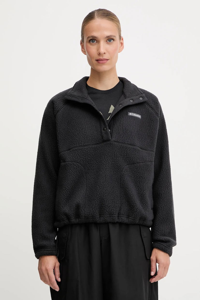 Pulover Columbia Jasper Snap-Button Fleece Pullover Črna | 2142381