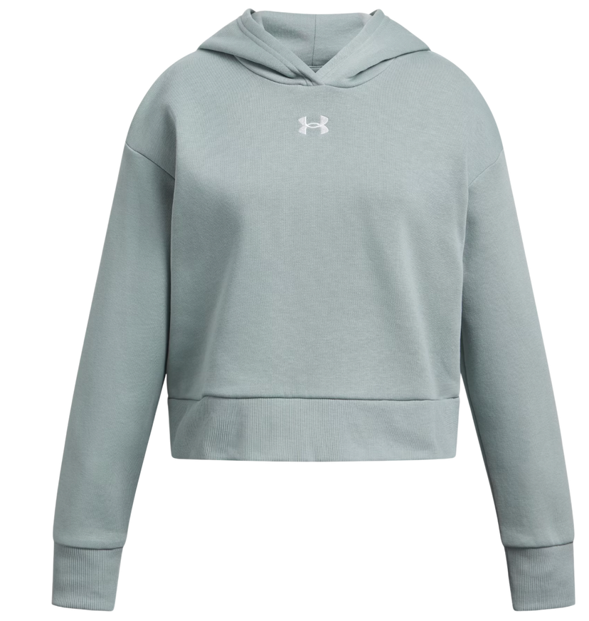 Pulover Under Armour UA Rival Fleece Cropped Hoodie Zelena | 1379517-348