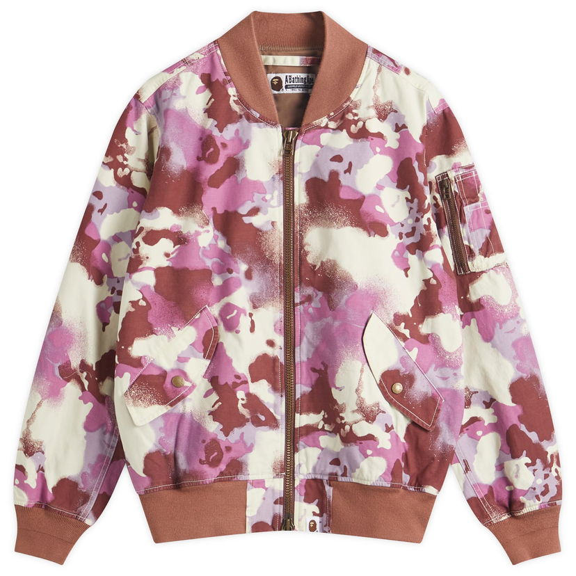 Bomber jakna BAPE Bathing Ape Map Camo Bomber Jacket Roza | 001LJL302001L-PNK